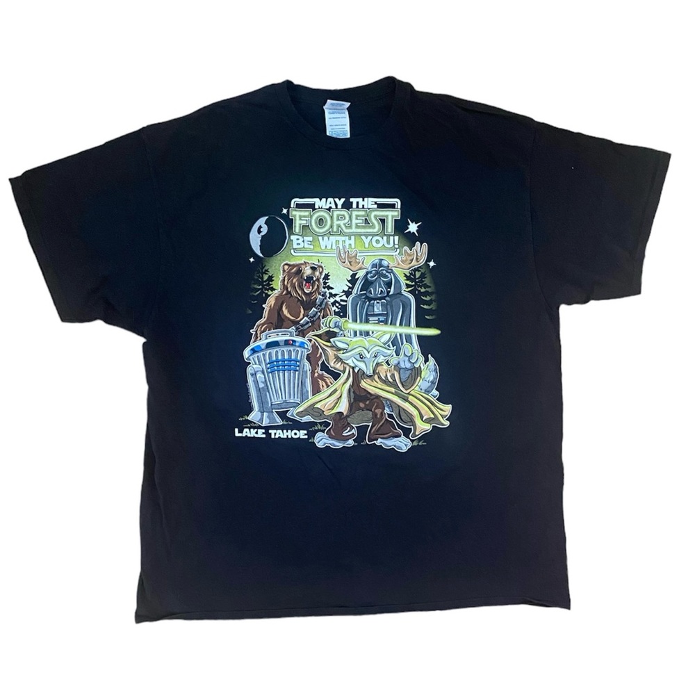 Men Star Wars Tee 2XL Lake Tahoe Graphic T-shirt Print Black Unisex Women CA XXL